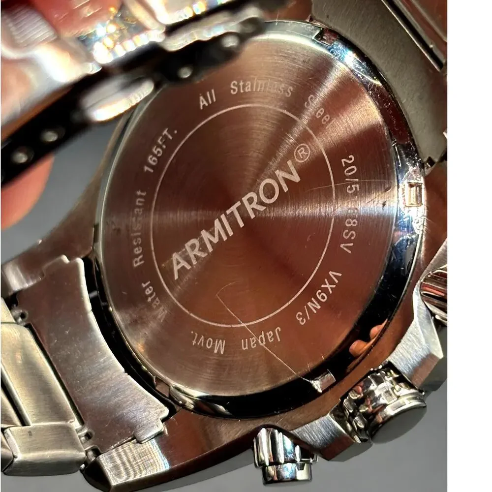 Armitron 20/5168SV Multifunction Black Dial Stainless Steel Men's 51mm Watch